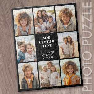 Puzzle Grille de collage photo 8 - Texte centré Noir Blan