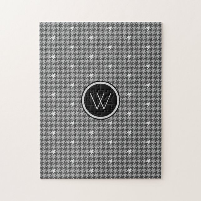 Puzzle Gris avec pointe d'argent Houndstooth (Vertical)