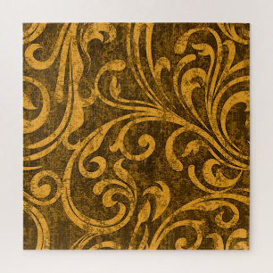 Puzzle Gris floral, texture transparente haute résolution