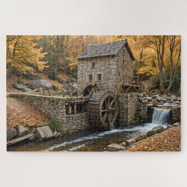 Puzzle Grist Mill in Autumn (Horizontal)