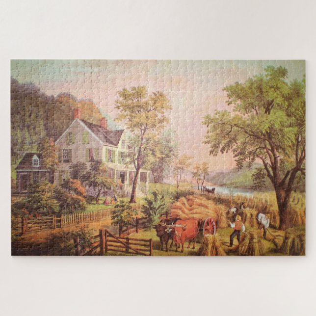 Puzzle Gros casse-tête de la récolte à domicile des agric (Horizontal)
