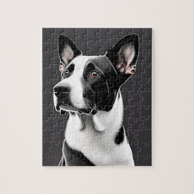 Puzzle Gros chien noir et blanc (Vertical)