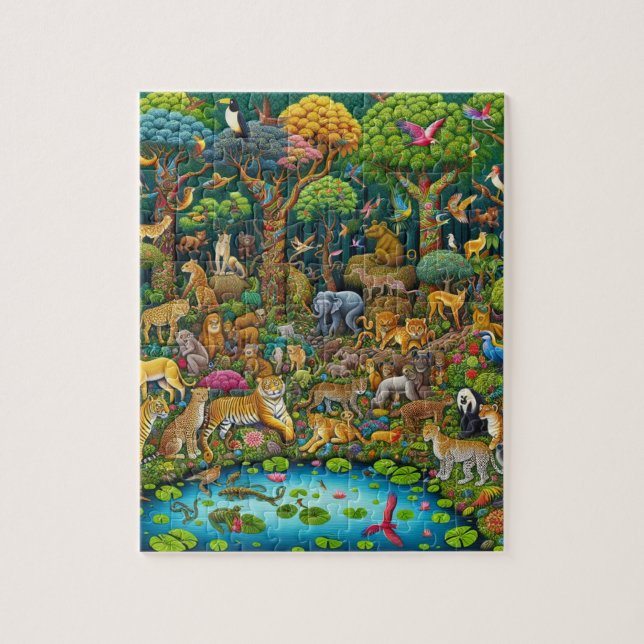 Puzzle Gros et colossal animaux sauvages détaillés dans l (Vertical)