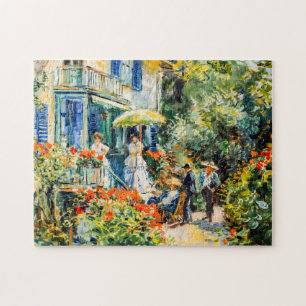 Puzzle Groupe de personnes dans un jardin devant une vill