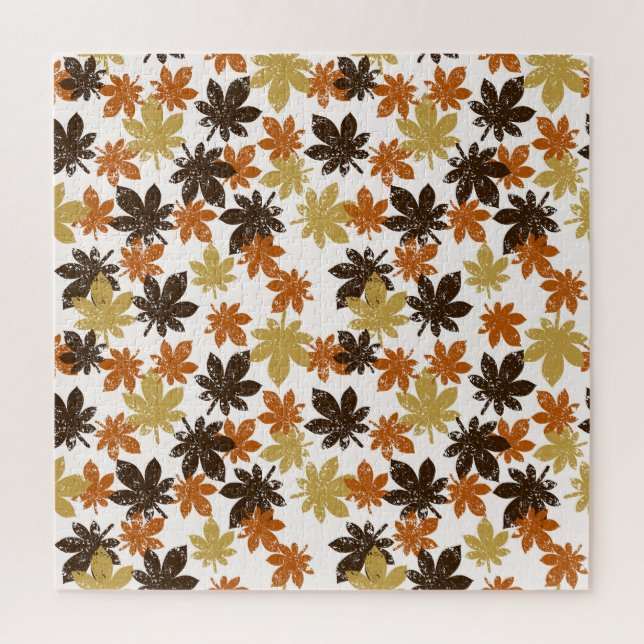 Puzzle Grunge Leaf : Motif Arrière - plan sans couture. (Vertical)