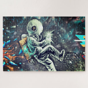 Puzzle Grunge Modern Space Astronaut Street Art
