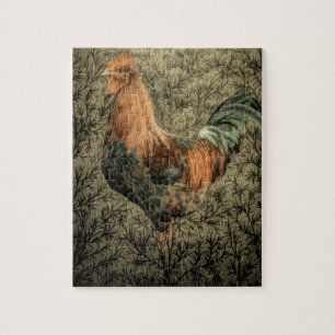 Puzzle Grunge western country ferme poulet coq rustique