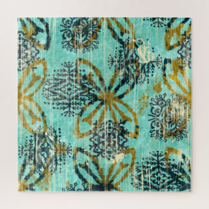 Puzzle Grungy Tribal : Ethnic Rug Motif