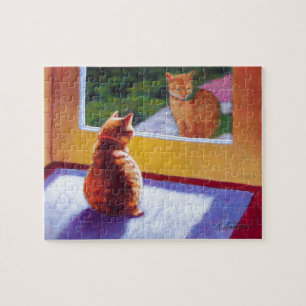 Puzzle Guardian Orange Tabby Manx