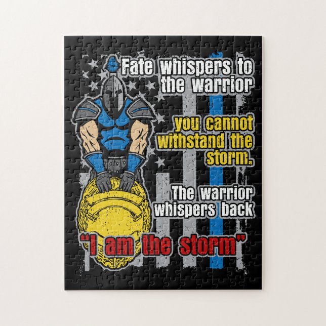 Puzzle Guerrier Trojan de police je suis la tempête (Vertical)