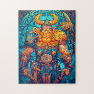 Puzzle Guerrier Viking avec Hache Mythologie Nordique Ban