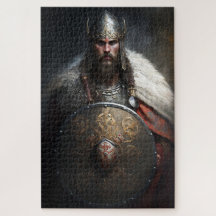 Guerrier Viking IA tenant un bouclier