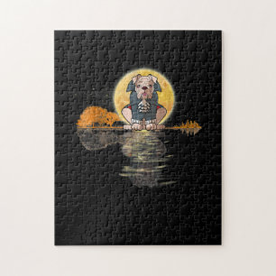 Puzzle Guitar Lake Halloween effrayant anglais Bulldog av