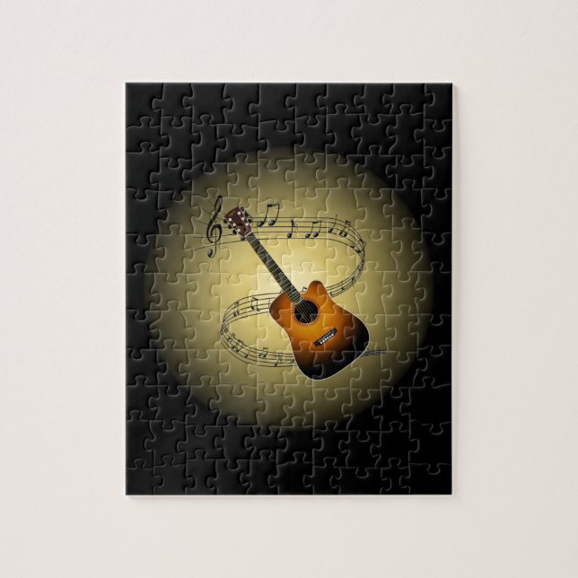 Puzzle Guitare acoustique~ Échelle musicale ~ Globe music (Vertical)