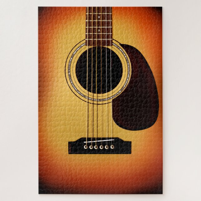 Puzzle Guitare acoustique Sunburst (Vertical)