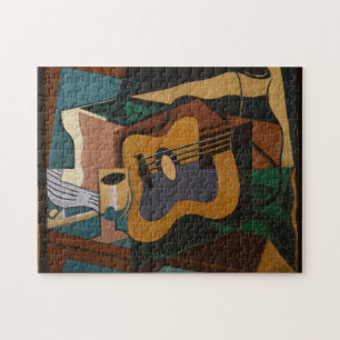 Puzzle Guitare Et Vin Peinture Abstraite