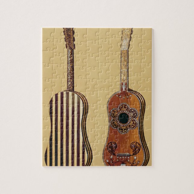 Puzzle Guitare marquetée avec la nacre, du 'musical (Vertical)