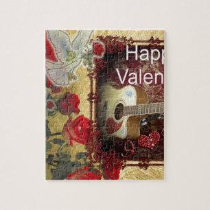 Puzzle Guitare vintage : Jour de la Saint-Valentin pour l