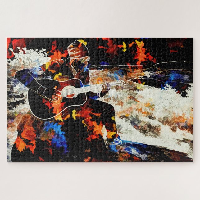 Puzzle guitariste abstrait (Horizontal)