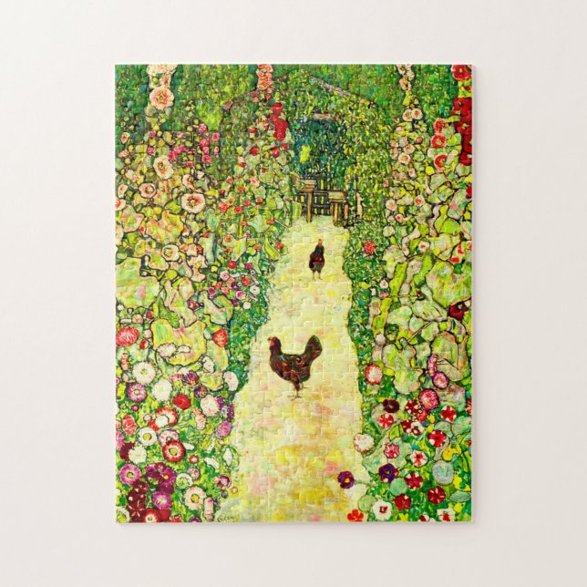 Puzzle Gustav Klimt Garden with Chickens (Vertical)