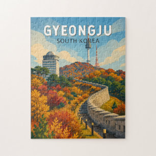 Puzzle Gyeongju Corée du Sud Illustration Voyage Art