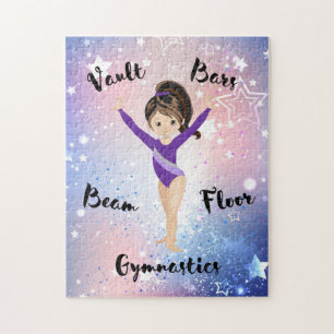 Puzzle Gym Star Brunette, Yeux Brown, Léotard Violet