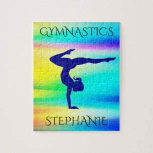 Puzzle Gymnastics rainbow gymnast puzzle. Personalized.