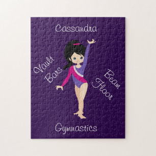 Puzzle Gymnastique Cheveux noirs, Yeux Bleus, Léotard Vio