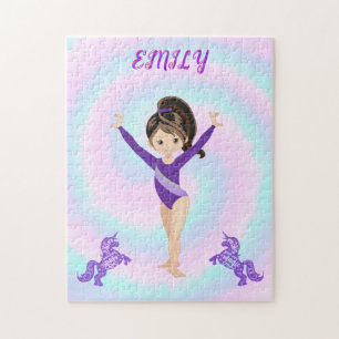 Puzzle Gymnastique / poneys violets / tourbillons personn