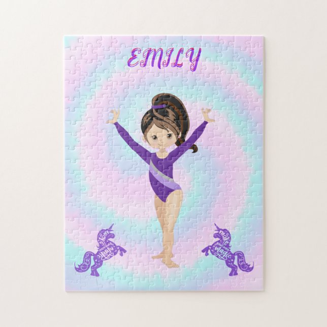 Puzzle Gymnastique / poneys violets / tourbillons personn (Vertical)