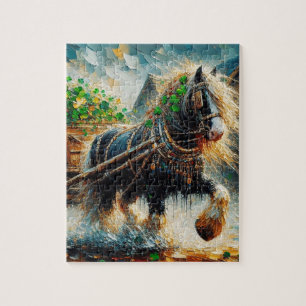 Puzzle Gypsy Vanner Pulling Shamrock St patrick de panier