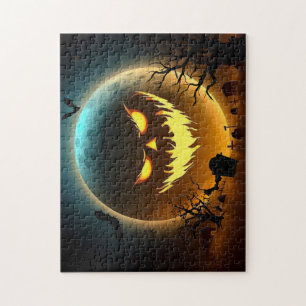 Puzzle Halloween/citrouille/Lune/chute