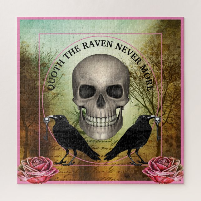 Puzzle Halloween crâne Ravens (Vertical)