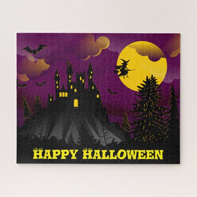 Puzzle Halloween Éffrayant pourpre (Horizontal)