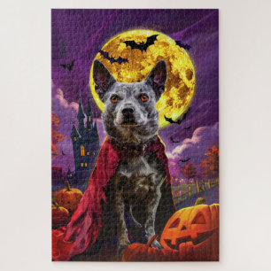 Puzzle Halloween Halloween Chien Heeler Citrouille peur