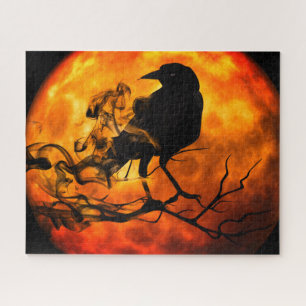Puzzle Halloween night raven