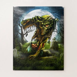 Puzzle Halloween Night Zombie Rising Pleine lune Graveyar