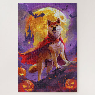 Puzzle Halloween Shiba Inu Vampire Citrouilles effroi