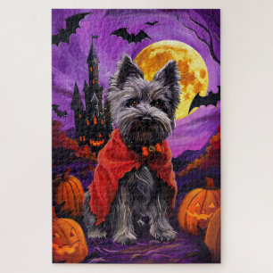 Puzzle Halloween Skye Terrier Vampire Citrouilles effroi