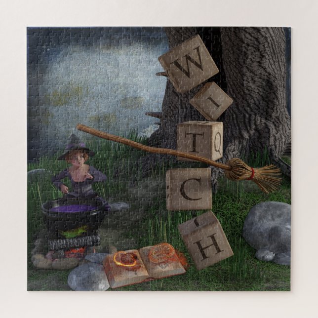 Puzzle Halloween Witch (Vertical)
