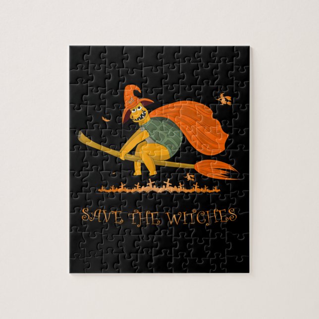 Puzzle Halloween Witch Flying (Vertical)