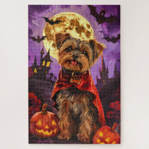 Puzzle Halloween Yorkipoo Vampire Citrouilles peur