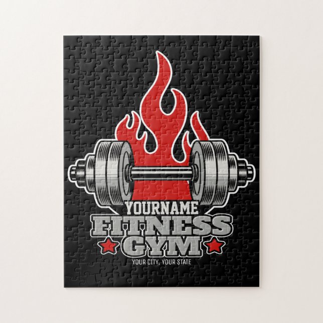 Puzzle Haltère de musculation personnalisé Fitness Gym  (Vertical)