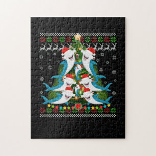 Puzzle Hammerhead Shark Xmas Lighting Tree Shark