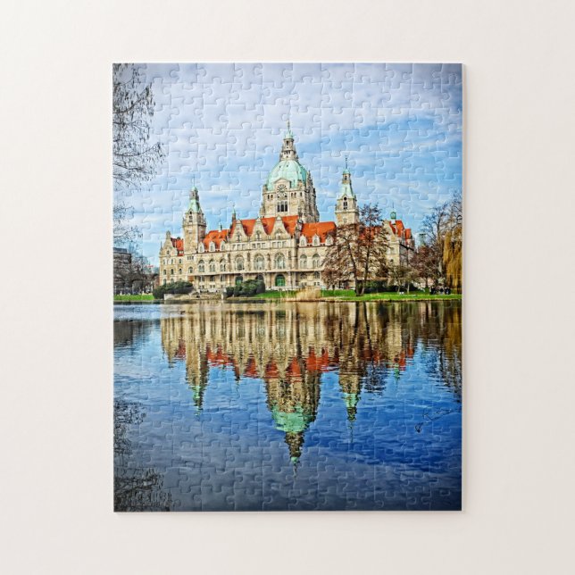 Puzzle Hanovre, Allemagne - Ancienne Mairie Réflexions Pu (Vertical)