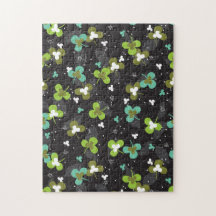Happy Green Clover Feuille Motif d'art II
