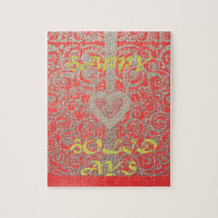 Puzzle Happy Holidays Parties scintillant rouge design co