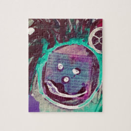 Puzzle Happy Mixed Media Collage