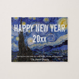 Puzzle Happy New Year with Van Gogh's Starry Night