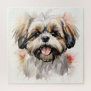 Puzzle Happy Shih-tzu Portrait d'encre de chiot
